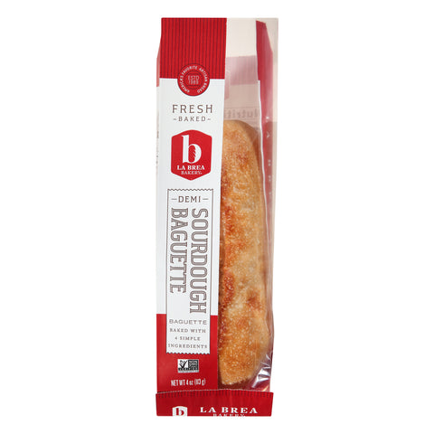 Labrea Bakery Sourdough Demi Baguette Sandwich Roll, 4 Ounce -- 48 per case.