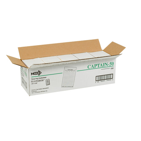 National Checking No Carbon 3 Part 12 Line White Waitrpad, 50 checks per book -- 50 per case.