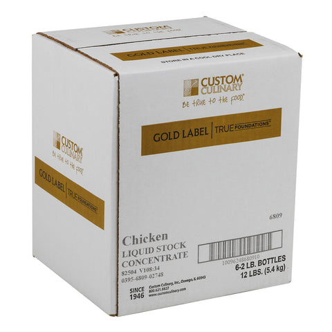 Custom Culinary® Chicken Liquid Stock Concentrate 6 x 2 lb. Bottles