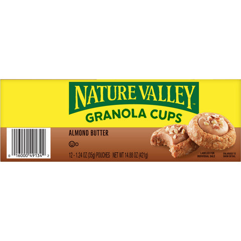 Nature Valley Almond Butter Granola Cups, 14.88 Ounce -- 6 per case.