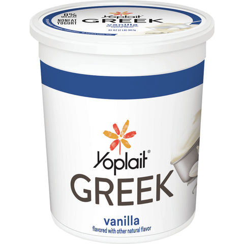Yoplait Vanilla Greek Yogurt, 32 Ounce -- 6 per case.