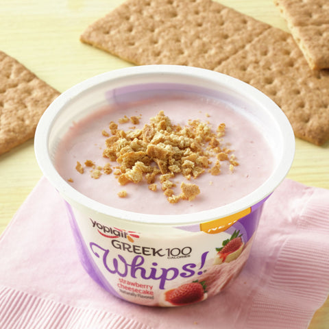 Yoplait YOGURT WHIPS GREEK 100 STRAWBERRY CHEESECAKE