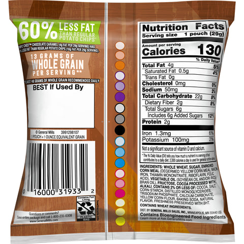 Simply Chex Chocolate Caramel Cereal Pieces, 1.03 Ounce -- 60 per case.