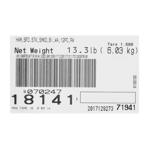 Farmland Water Added Bone In Smoked Ham Steak, 1.14 Pound -- 12 per case.