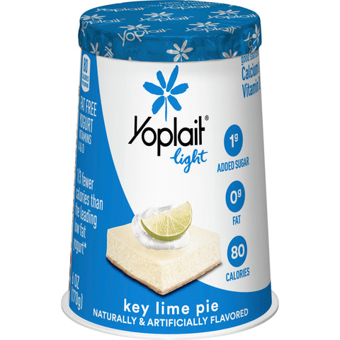 Yoplait Light Fat Free Key Lime Pie Yogurt, 6 Ounce -- 12 per case.