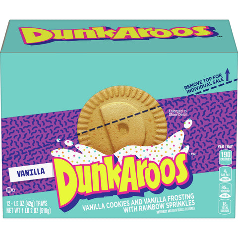 Betty Crocker Dunkaroos Vanilla Cookies Vanilla Frosting with Rainbow Sprinkles, 18 Ounce -- 3 per case