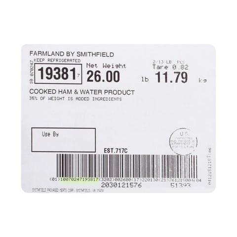 Farmland (SF) HAM H&W COOKED MARKET PLACE DELI 4X6