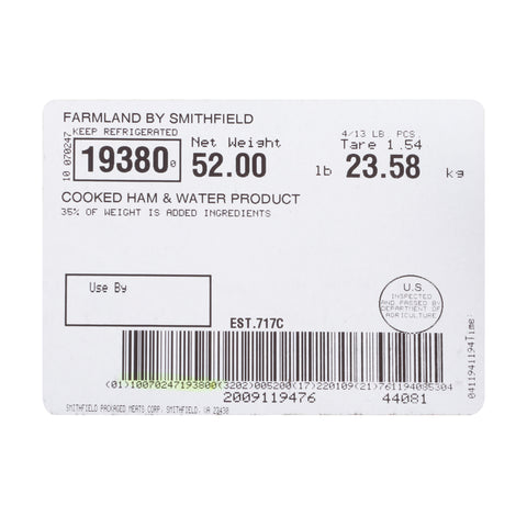 Farmland (SF) HAM & WATER MARKET PLACE COOKED DELI 4X6