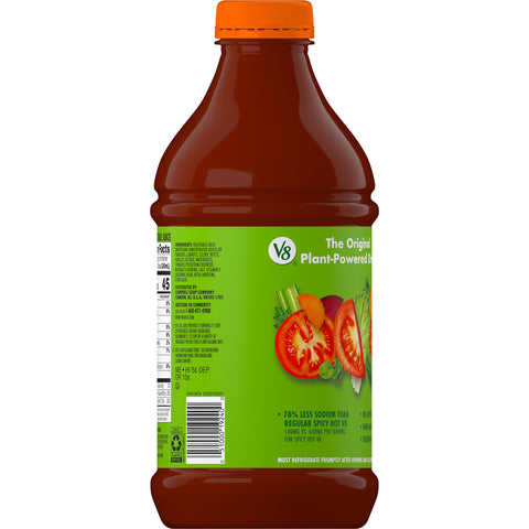V8 Low Sodium Spicy Hot Vegetable Juice, 46 Fluid Ounce -- 6 per case.