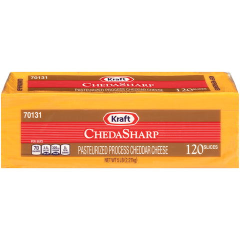 Cheese Cheddar Sharp Regular Sliced 120 Ct