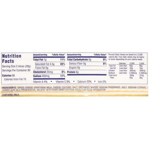 Cheese American Swiss Sliced 160 Ct