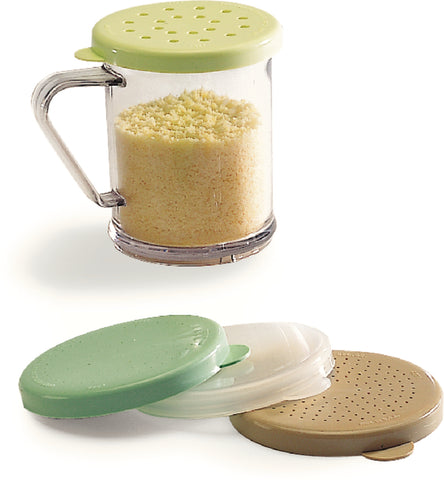 Carlisle SHAKER/DREDGE W/ CHEESE YELLOW LID 1 CUP YELLOW 8 OZ