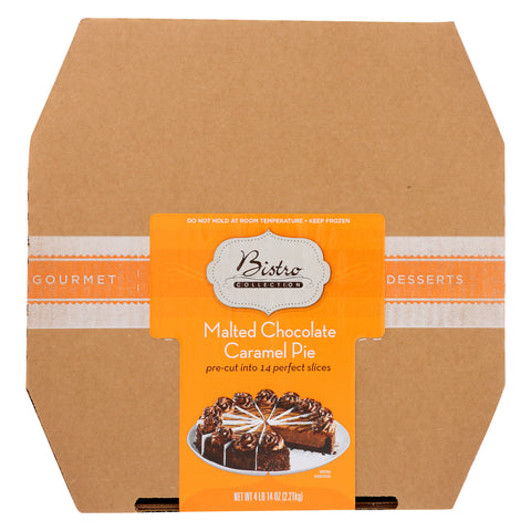 Sara Lee Bistro Collection Round Malted Chocolate Caramel Pie, 10 inch -- 2 per case.