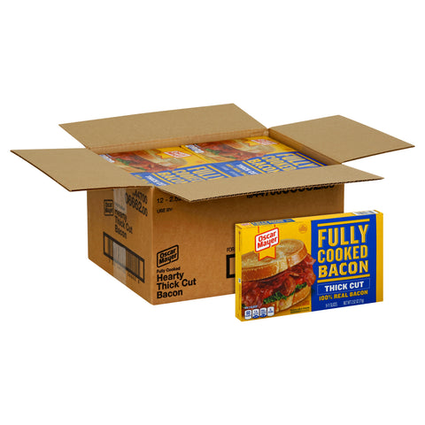 Oscar Mayer Hearty Thick Cut Fully Cooked Bacon, 2.52 Ounce -- 12 per case.