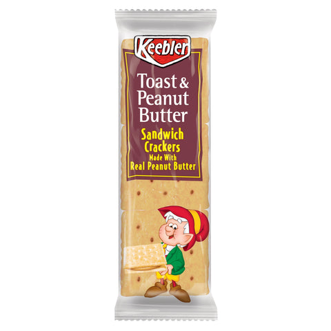 Keebler Toast and Peanut Butter Sandwich Cracker, 8 Ounce -- 12 per case.