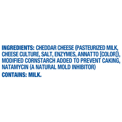 Kraft Zip Pak Finely Shredded Mild Cheddar Cheese, 8 Ounce -- 12 per case.
