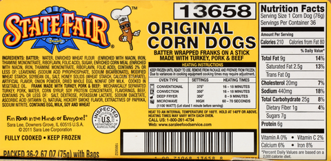 State Fair CORN DOG ALL MEAT 2.67 OZ 10000013658