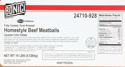 Meatball Beef Homestyle Oven Roasted 1 Oz