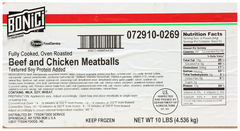 Meatball Beef & Chicken Oven Roasted Fc .5 Oz 72910-0269