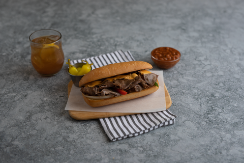 Original Philly Ribeye Seasoned Beef Sandwich Slices, 4 Ounce -- 40 per case.