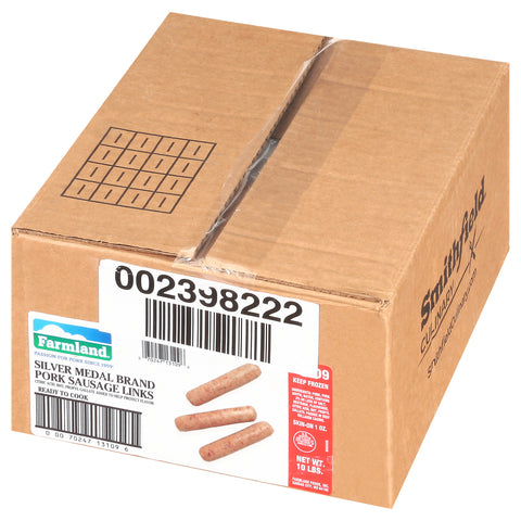Farmland Silver Medal 58 Percent Lean Smoked Pork Sausage Link, 1 Ounce.