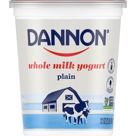 Dannon All Natural Quart Plain Yogurt, 32 Ounce -- 6 per case.