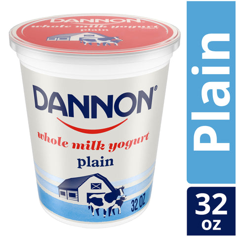 Dannon All Natural Quart Plain Yogurt, 32 Ounce -- 6 per case.