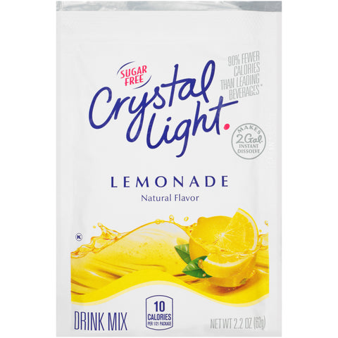 Crystal Light Lemonade Mix 12 Envelopes Per Case - Each Evelope Makes 2 Gallons