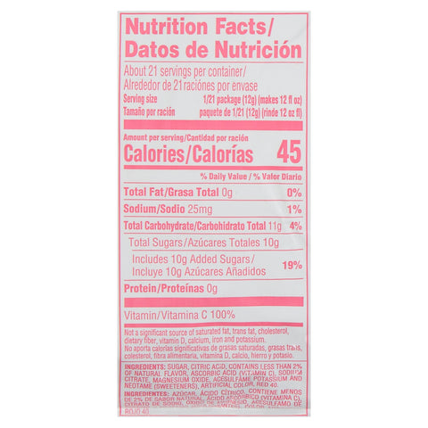Drink Mix Lemonade Pink Pre-sweetened 2 Gal Yield