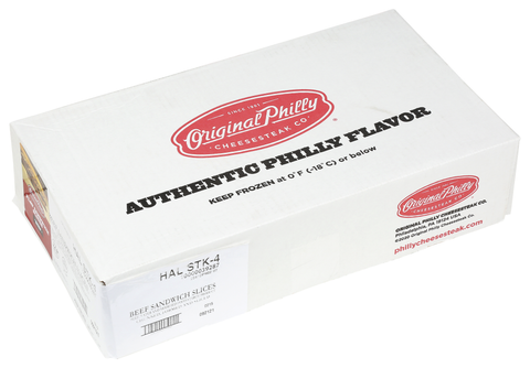 Original Philly Cheesesteak Halal Seasoned Beef Sandwich Slice, 4.15 Ounce -- 40 per case.