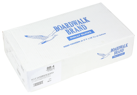Boardwalk Brand Seasoned Beef Sandwich Slices, 4 Ounce -- 40 per case.