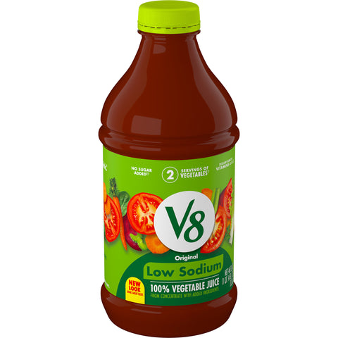 V8 Low Sodium Vegetable Juice, 46 Fluid Ounce -- 6 per case.