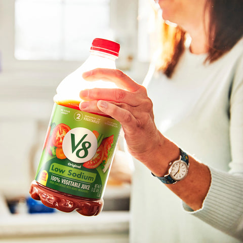 V8 Low Sodium Vegetable Juice, 46 Fluid Ounce -- 6 per case.
