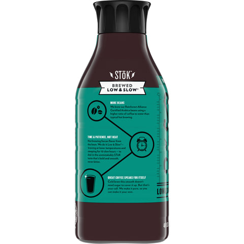 Stok Cold Brew Unsweetened Black Coffee, 48 Ounce -- 6 per case.