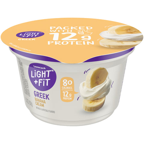 Light and Fit Banana Cream Nonfat Greek Yogurt , 5.3 Ounce -- 12 per case.