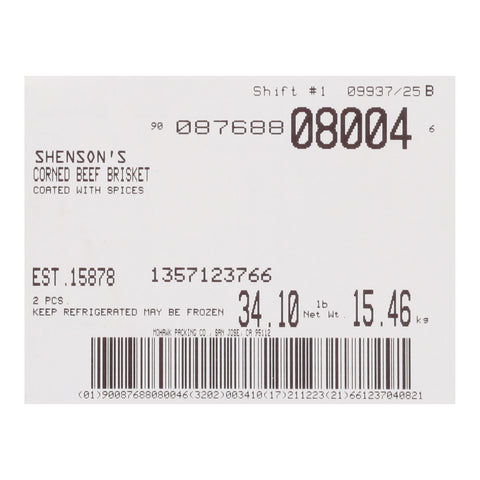 Shenson (JM) BEEF BRISKET CORNED