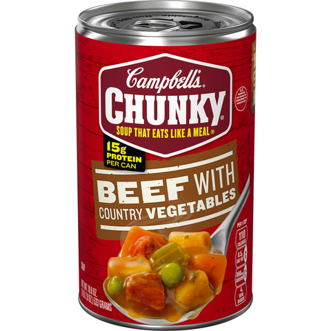 CHUNKY Beef With Country Vegetables Soup - 18.8 oz. can, 12 per case