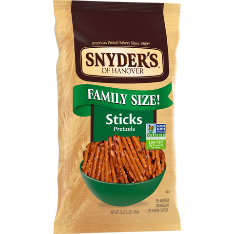 Snyders of Hanover Pretzel Sticks, 16 Ounce -- 12 per case.