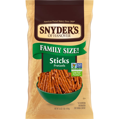 Snyders of Hanover Pretzel Sticks, 16 Ounce -- 12 per case.