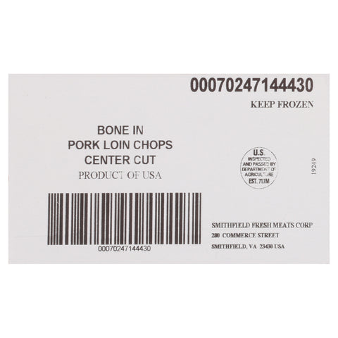 Farmland Gold Medal Center Cut Bone In Pork Chop, 10 Pound.