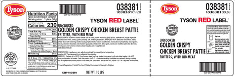 Chicken Breast Pattie Breaded Golden Crispy 3.2 Oz 38381-0928