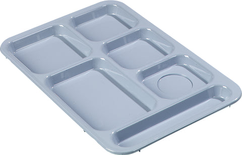 Carlisle TRAY SERVING LEFT-HAND 6-COMPARTMENT SLATE BLUE 10X14