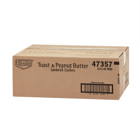 Keebler Toast and Peanut Butter Sandwich Cracker, 8 Ounce -- 12 per case.
