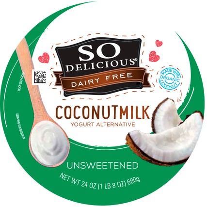 So Delicious Unsweetened Dairy Free Coconut Milk Yogurt Alternative, 24 Ounce -- 6 per case.