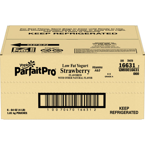 Yoplait ParfaitPro Low Fat Strawberry Yogurt, 64 Ounce -- 6 per case.