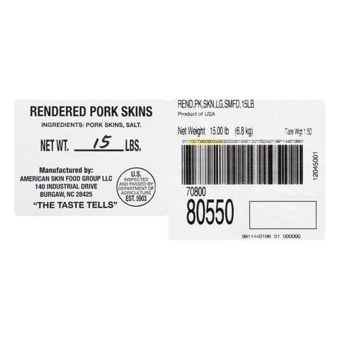 Smith Field Rendered Pork Skin Pellets, 15 Pound.
