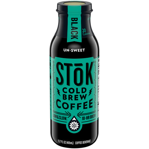 Stok Unsweetened Black Cold Brew Coffee, 13.7 Fluid Ounce -- 12 per case.