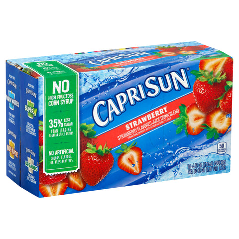 Capri Sun Strawberry Soft Juice Drink, 60 Fluid Ounce -- 4 per case.