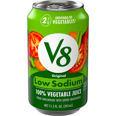 V8 Low Sodium 100 Percent Vegetable Juice, 11.5 Ounce -- 24 per case.