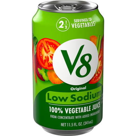 V8 Low Sodium 100 Percent Vegetable Juice, 11.5 Ounce -- 24 per case.